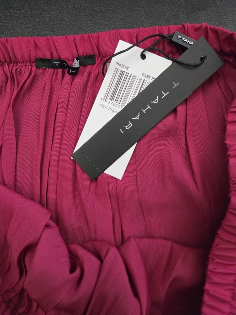 NWT - T Tahari Dark Pink High-Waisted Pull-On Everyday Maxi Skirt - Size L - Picture 6 of 9